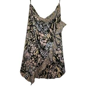 NWOT Calvin Klein Floral Print Ruffle Trim Asymmetrical Hem Skirt Womens Size 22